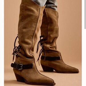 Free people Brand New Back Lace Sway Low Slouchy Boot